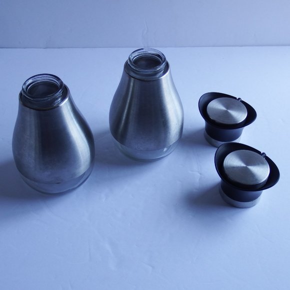 Stainless Steel/Glass Cruet Set 6.5" H - Picture 4 of 7